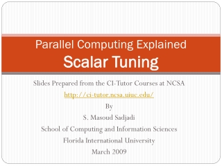 Parallel Computing Explained Scalar Tuning