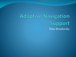 Adaptive Navigation Support