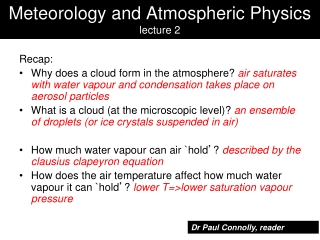 Meteorology and Atmospheric Physics lecture 2