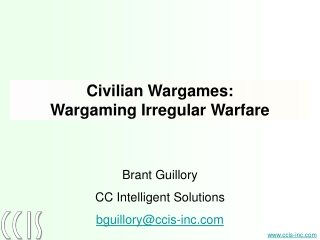 Civilian Wargames: Wargaming Irregular Warfare