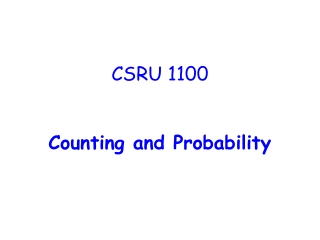 CSRU 1100 Counting and Probability
