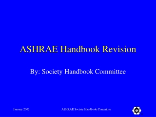 ASHRAE Handbook Revision