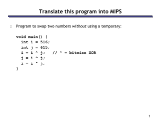 Translate this program into MIPS