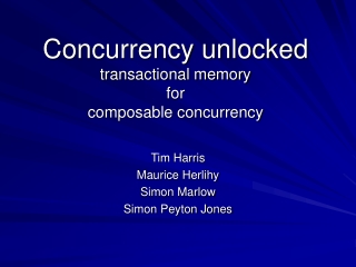 Concurrency unlocked transactional memory  for  composable concurrency