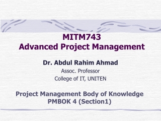 MITM743 Advanced Project Management