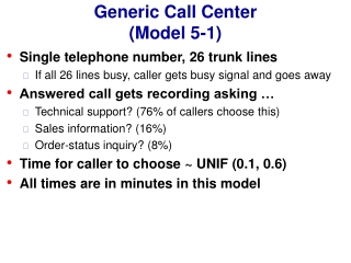 Generic Call Center (Model 5-1)