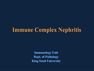 Immune Complex Nephritis