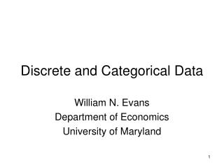 Discrete and Categorical Data