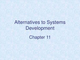 Alternatives to Systems Development