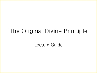 The Original Divine Principle