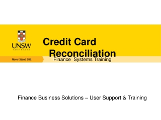 Credit Card Reconciliation