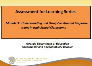 Georgia Department of Education Assessment and Accountability Division