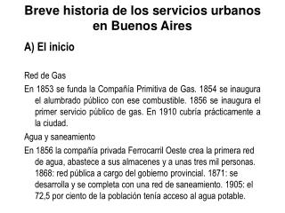 Breve historia de los servicios urbanos en Buenos Aires
