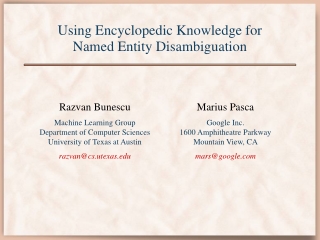 Using Encyclopedic Knowledge for Named Entity Disambiguation