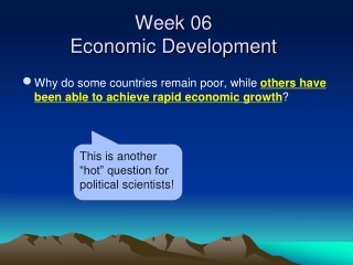 Week 06 Economic Development