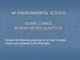 AP ENVIRONMENTAL SCIENCE