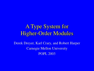 A Type System for Higher-Order Modules