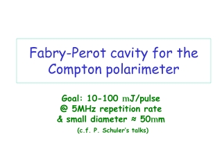 Fabry-Perot cavity for the Compton polarimeter