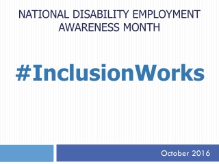 National disability employment awareness month