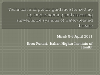 Minsk 5-6  April  2011 Enzo Funari.   Italian Higher Institute of Health