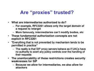 Are “proxies” trusted?