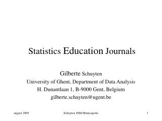 Statistics  Education  Journals