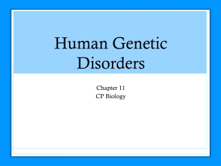 Human Genetic Disorders