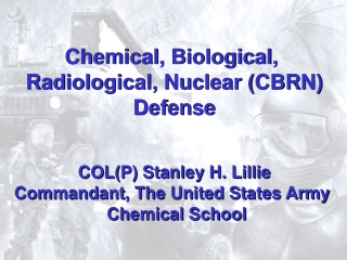 Chemical, Biological,  Radiological, Nuclear (CBRN) Defense COL(P) Stanley H. Lillie