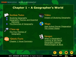 Chapter 1 – A Geographer’s World
