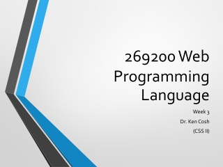 269200 Web Programming Language