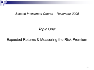 Second Investment Course – November 2005