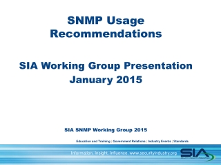 SNMP Usage Recommendations