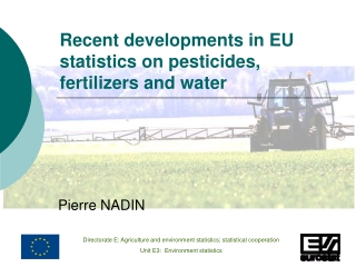 Recent developments in EU statistics on pesticides, fertilizers and water