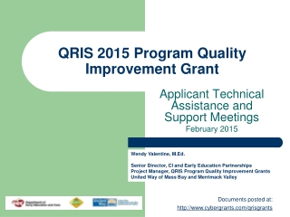 QRIS 2015 Program Quality Improvement Grant