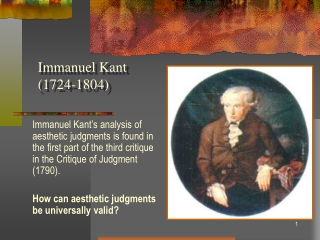 Immanuel Kant  (1724-1804)