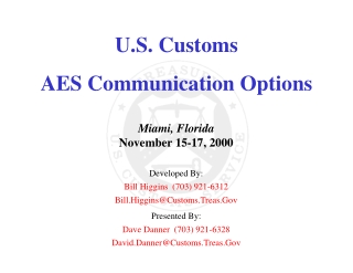 U.S. Customs AES Communication Options