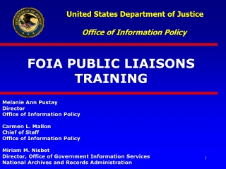 United States Department of Justice Office of Information Policy