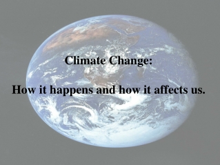 Climate Change: How it happens and how it affects us.