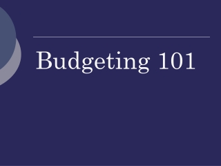 Budgeting 101