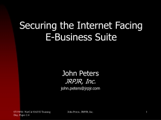 Securing the Internet Facing  E-Business Suite