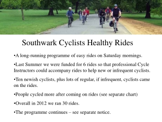 Southwark Cyclists Healthy Rides