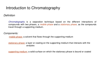 Introduction to Chromatography