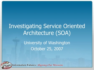 Investigating Service Oriented Architecture (SOA)
