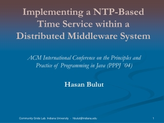 Implementing a NTP-Based Time Service within a Distributed Middleware System