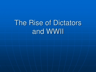 The Rise of Dictators and WWII