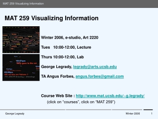 MAT 259 Visualizing Information