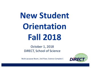 New Student  Orientation  Fall 2018