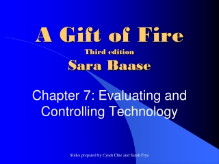 A Gift of Fire Third edition Sara Baase