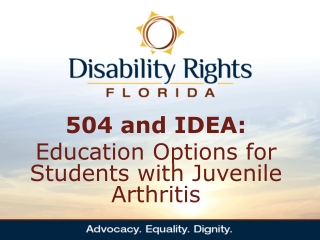 504 and IDEA: Education Options for Students with Juvenile Arthritis