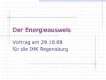 Der Energieausweis